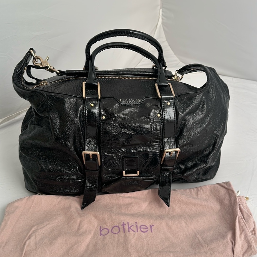 Botkier Sasha black patent leather large satchel bag